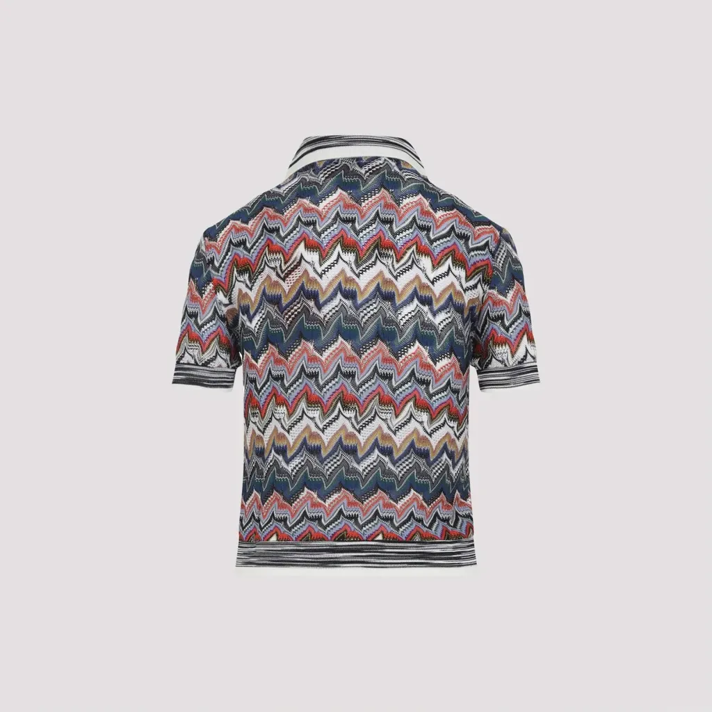Zigzag-Knit Polo Shirt