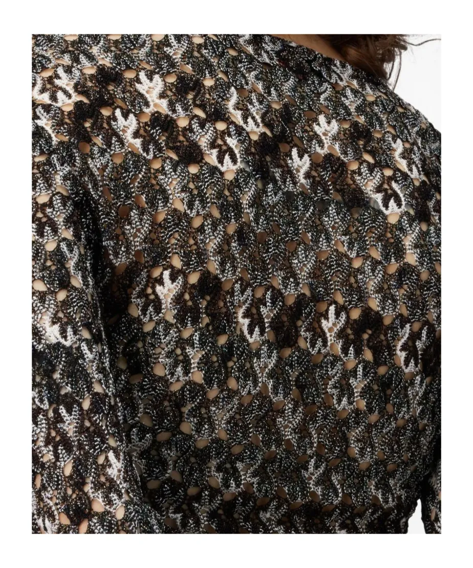 Floral-Lace Long-Sleeve Top