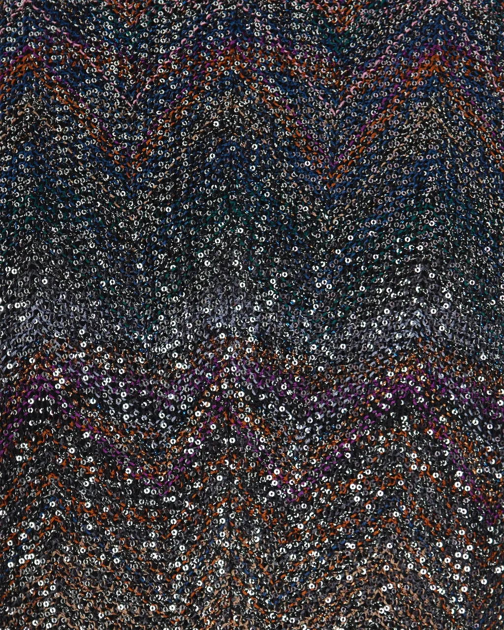 Zigzag-Knit Sequinned Mini Dress