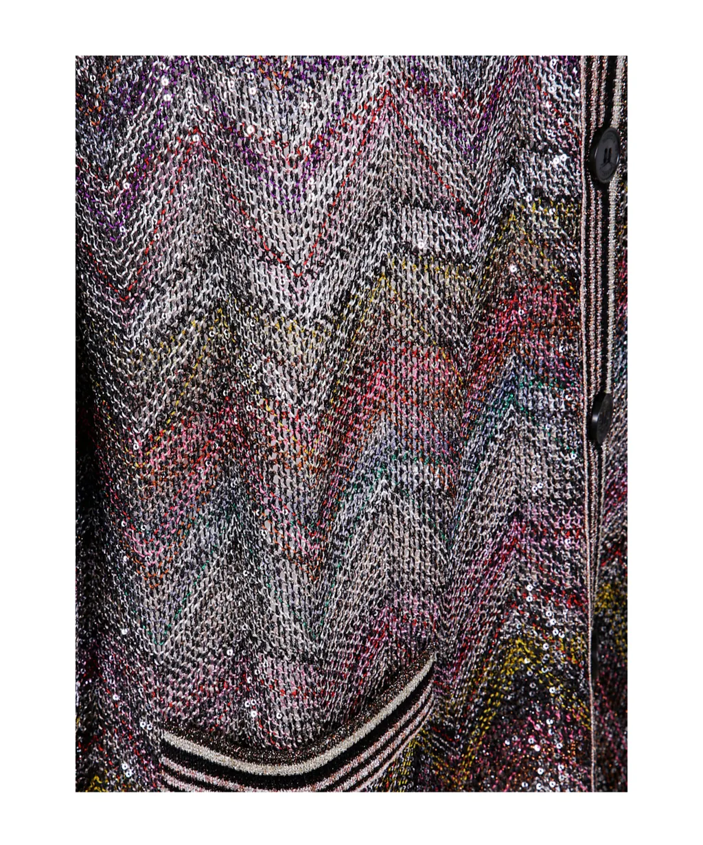 Sequin-Chevron Cardigan