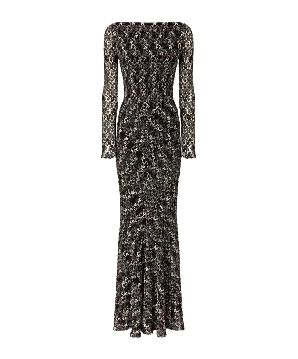 Long Dress In Embroidered Lace