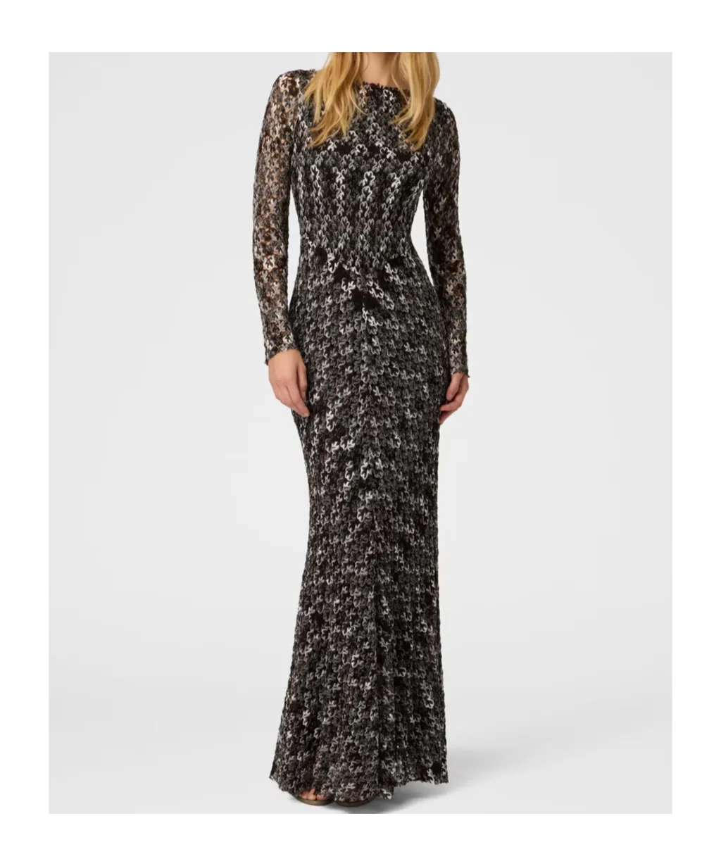 Long Dress In Embroidered Lace