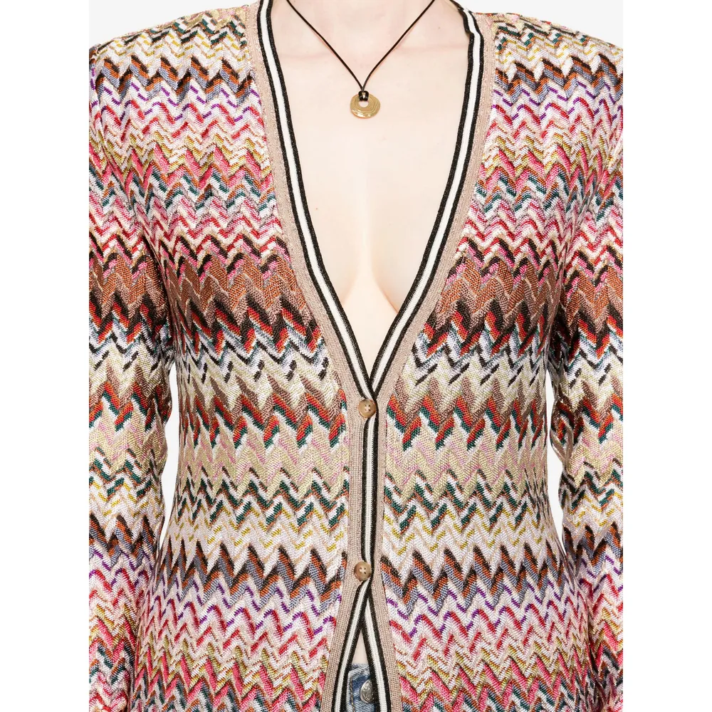 Zigzag-Pattern Cardi-Coat