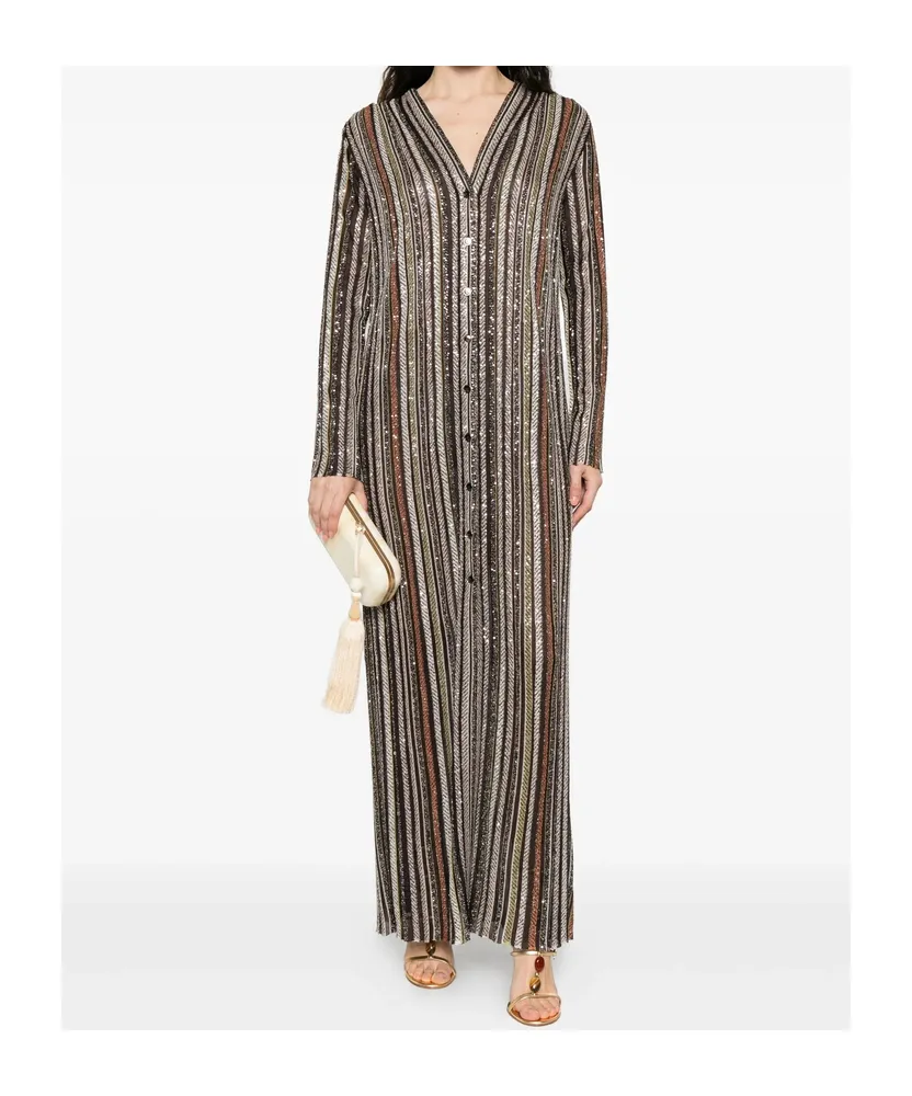 Sequin-Striped Coat