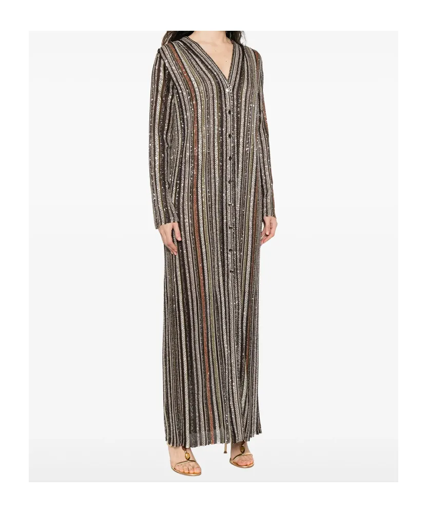 Sequin-Striped Coat