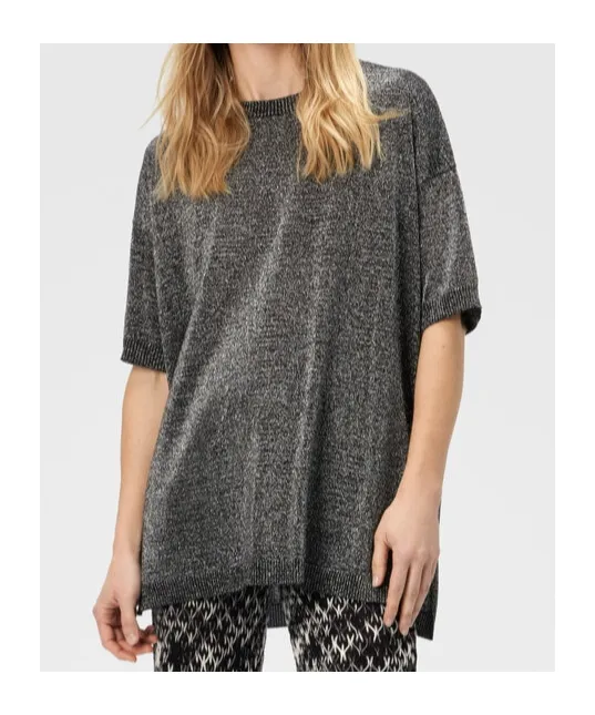 Metallic Crew-Neck T-Shirt