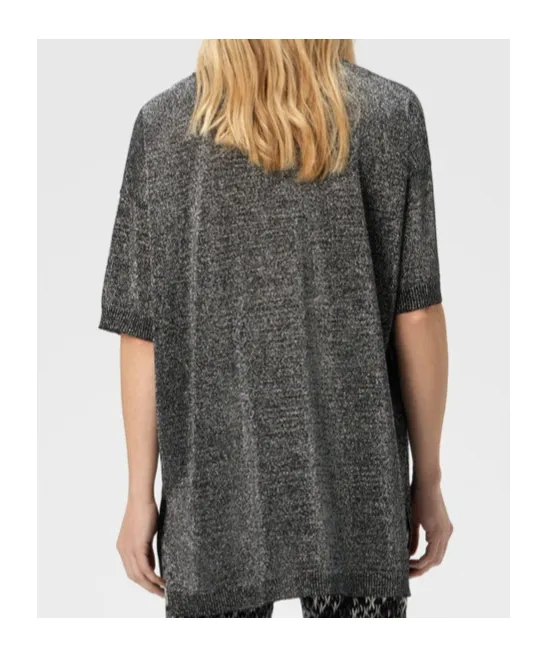 Metallic Crew-Neck T-Shirt