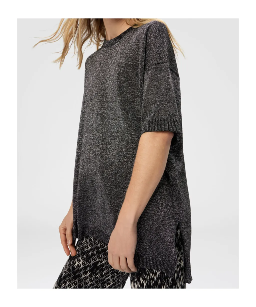 Metallic Crew-Neck T-Shirt