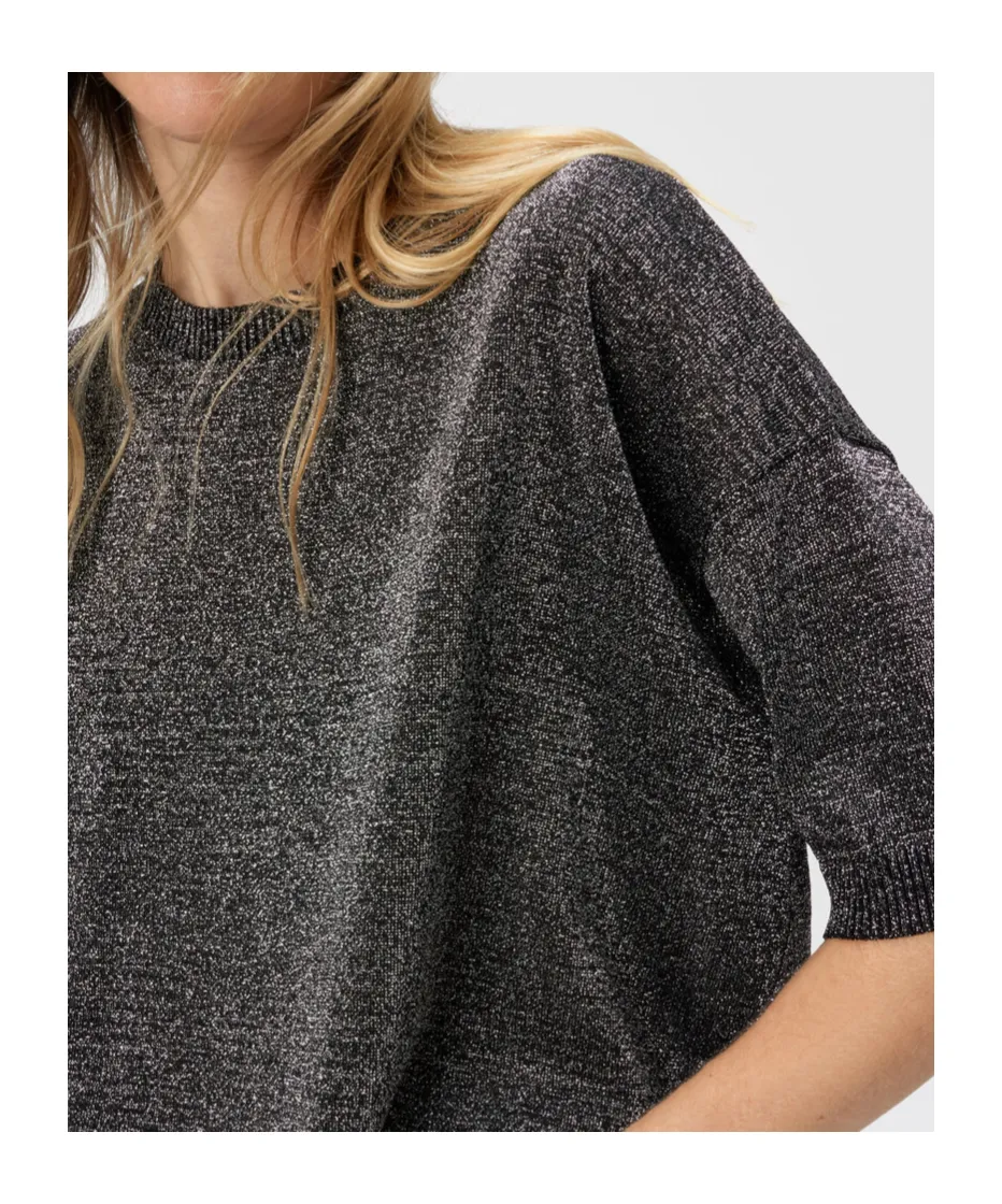 Metallic Crew-Neck T-Shirt