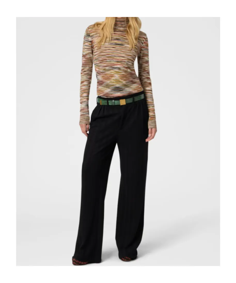 Stripe-Pattern Turtleneck Sweater