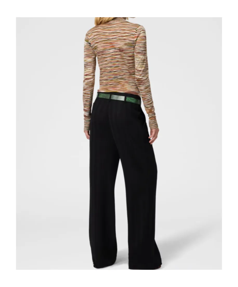 Stripe-Pattern Turtleneck Sweater