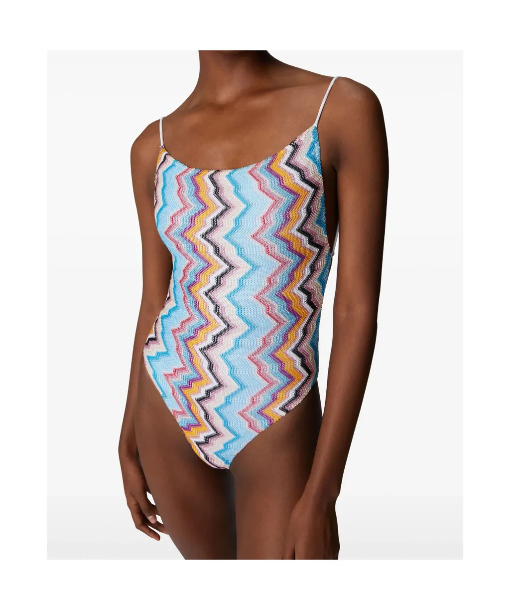 Zigzag-Pattern Swimsuit