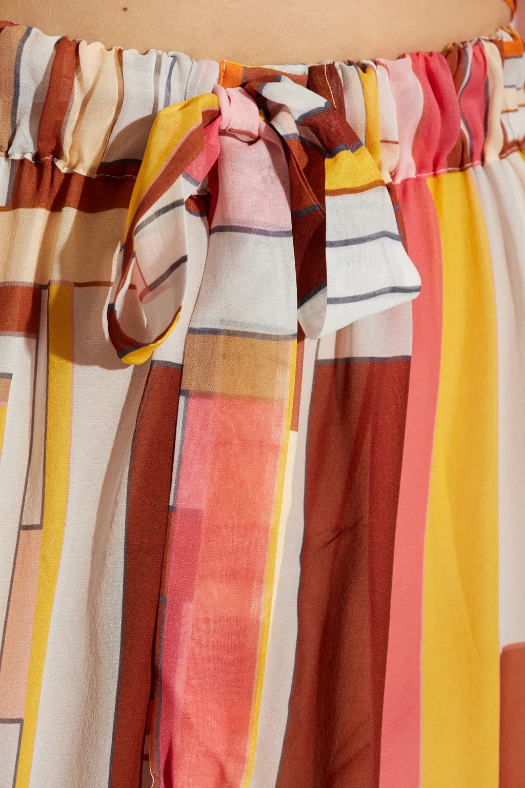 Printed Satin Long Covered Up Skirt