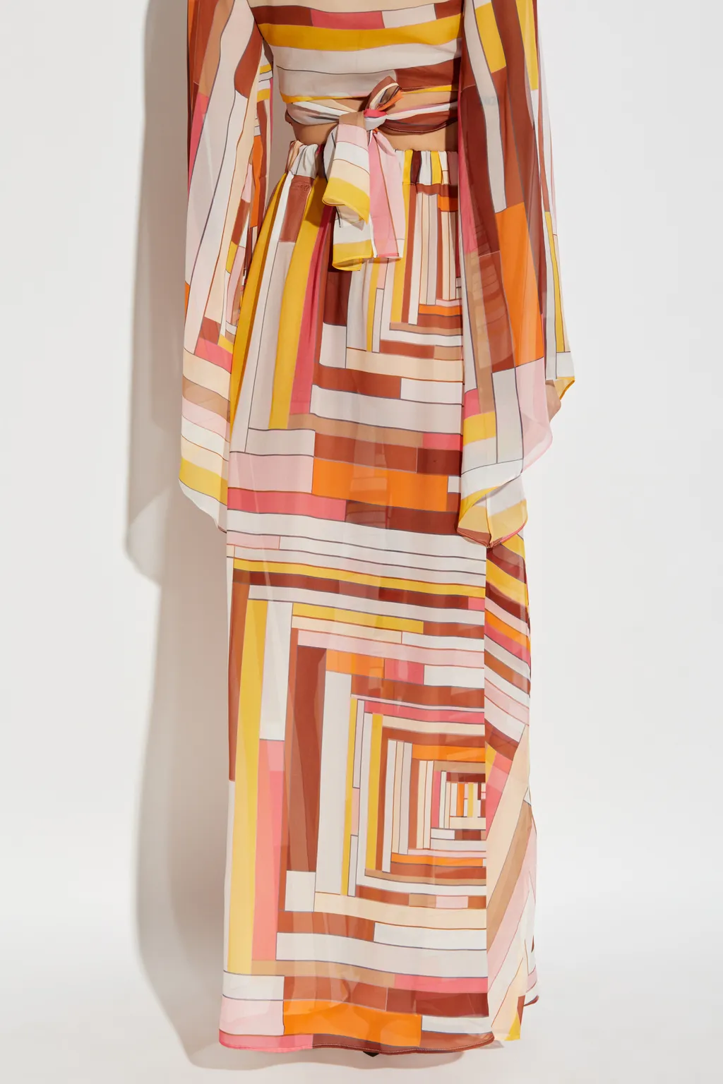Printed Satin Long Covered Up Skirt
