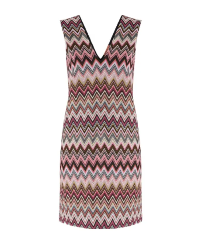 Zigzag-Pattern Mini Dress