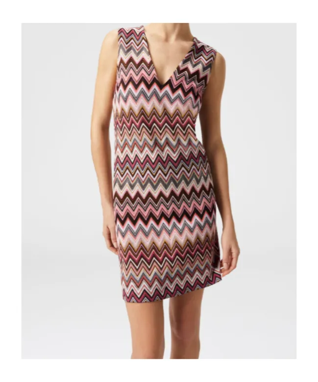 Zigzag-Pattern Mini Dress