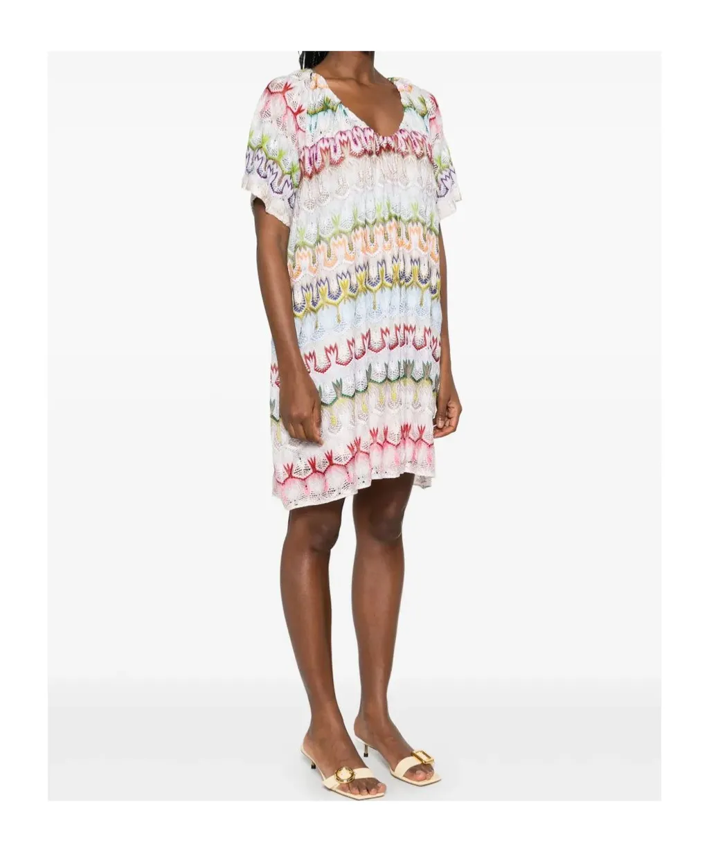 Crochet-Knit Mini Dress