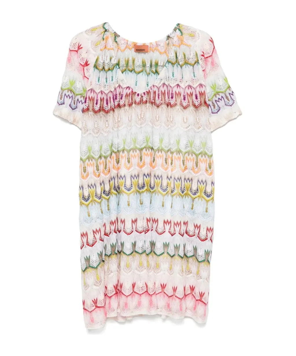 Crochet-Knit Mini Dress