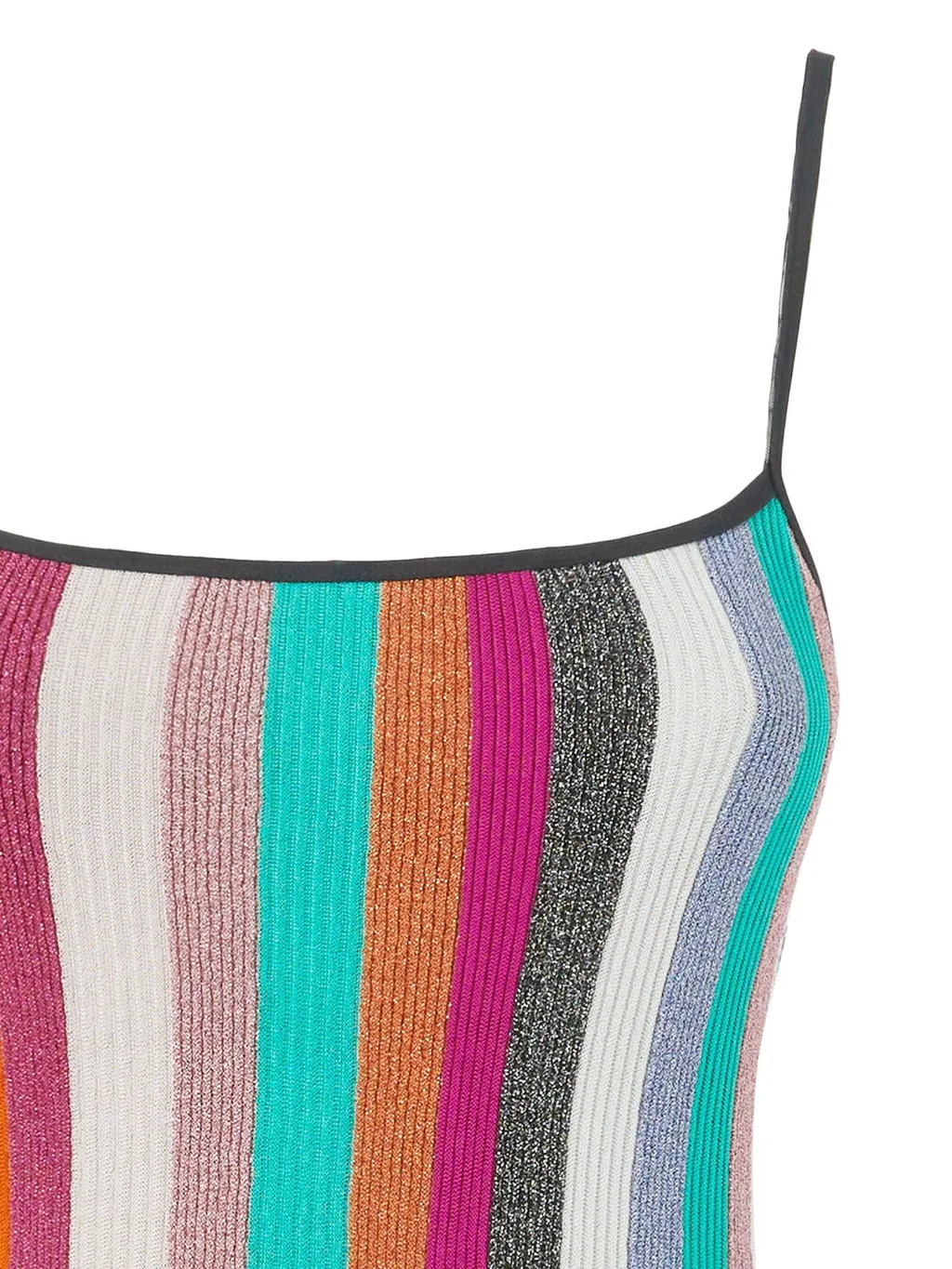 One-Piece Striped Ribbed Swimsuit