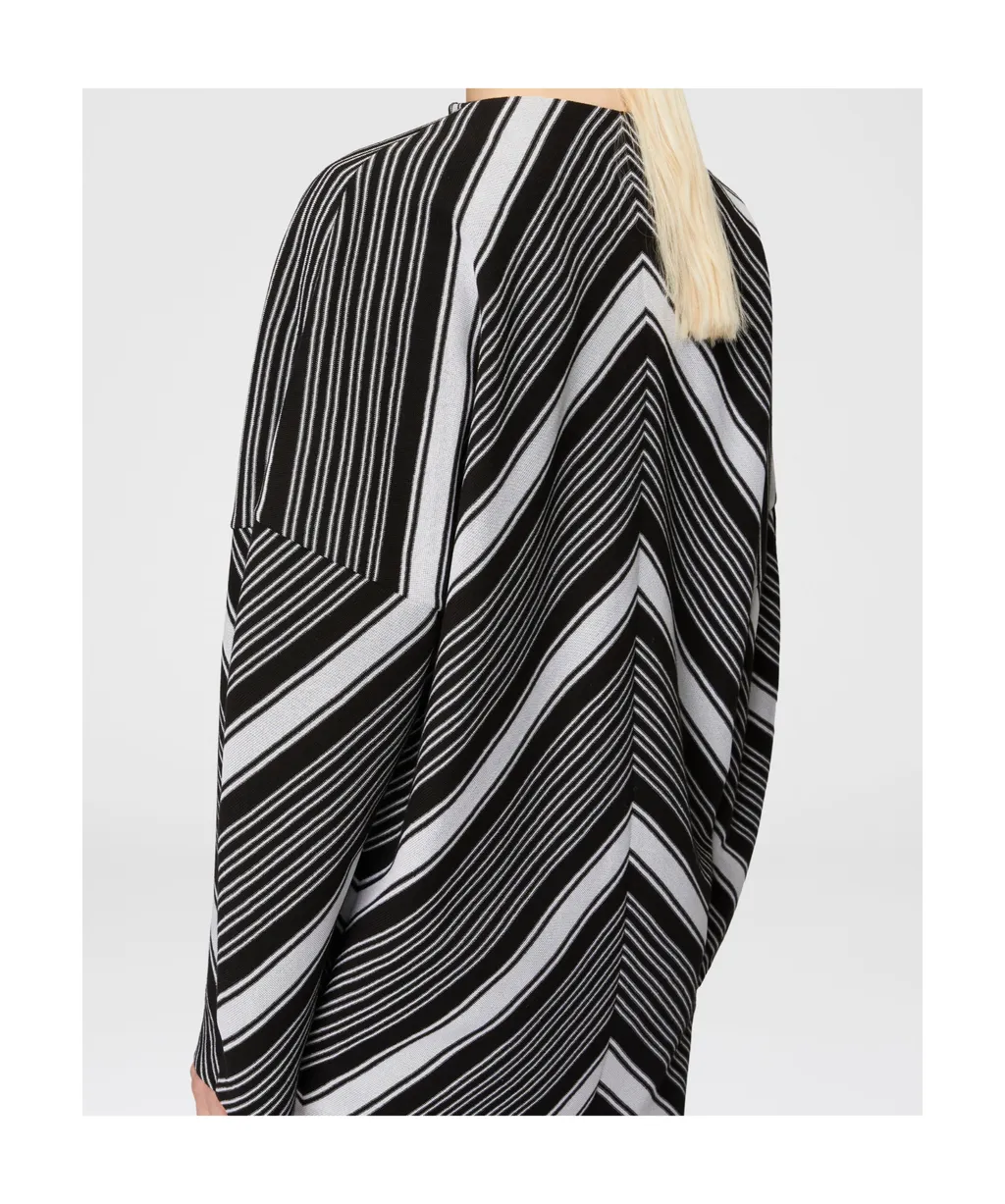 Oversized Sleeved Plunging V-Neckline Mini-Dress