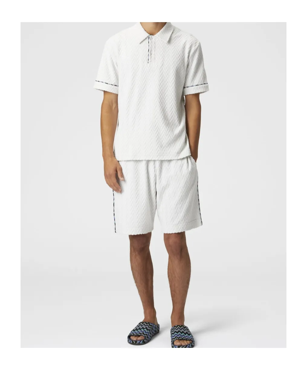 Contrast Piping Zig Zag Terry Shorts