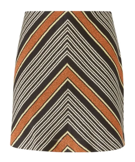 Lame Striped Mini Skirt