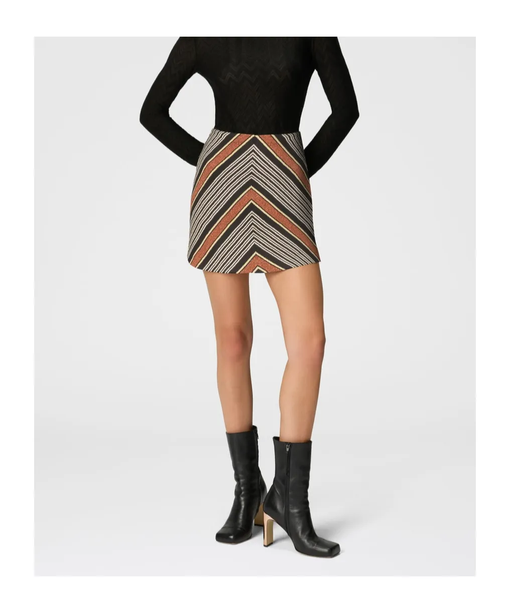 Lame Striped Mini Skirt