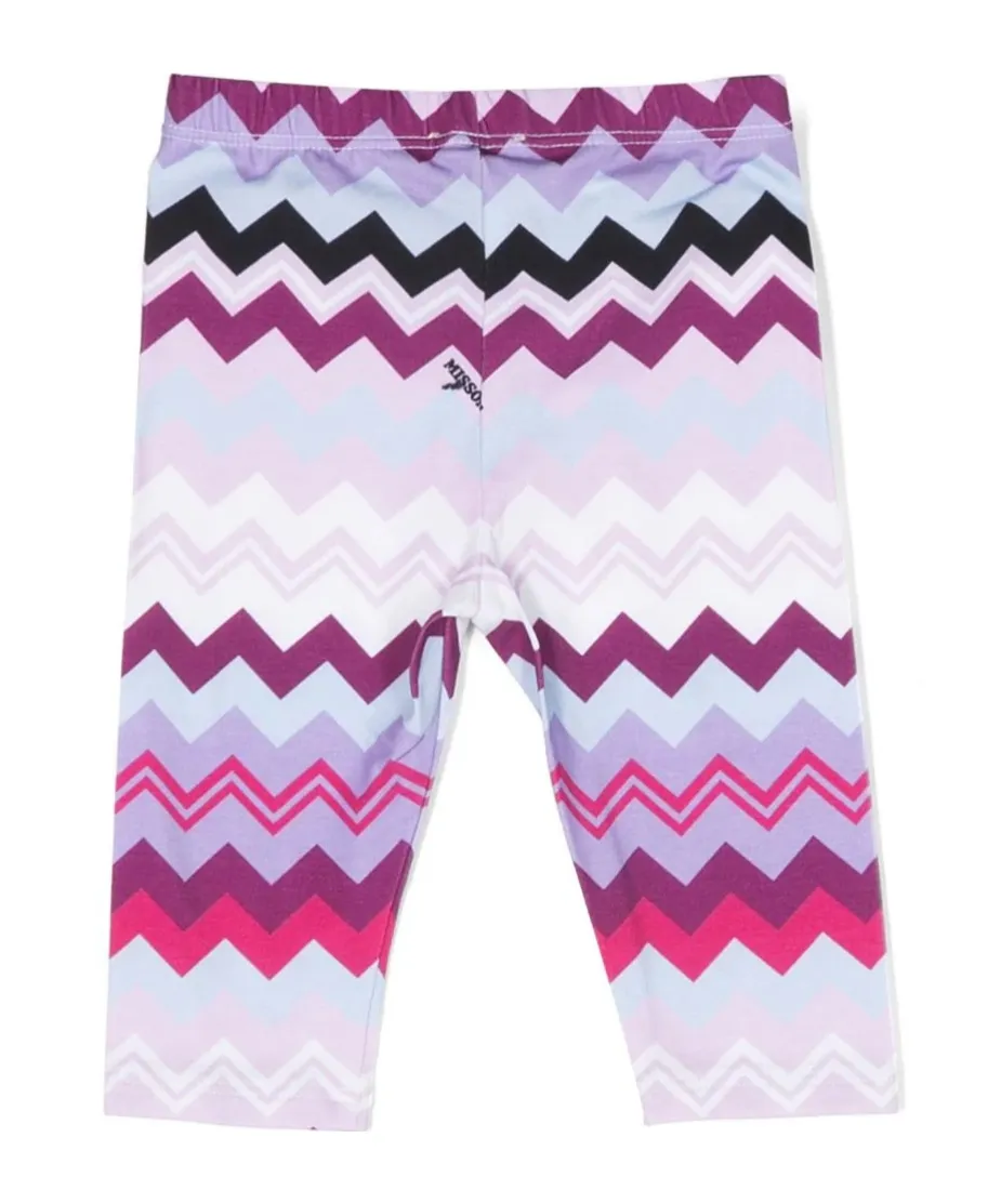 Zigzag-Print Elasticated-Waistband Leggings