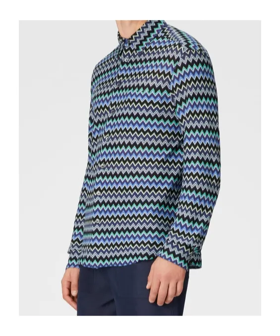 Zig Zag Printed Long-Sleeved Shirt