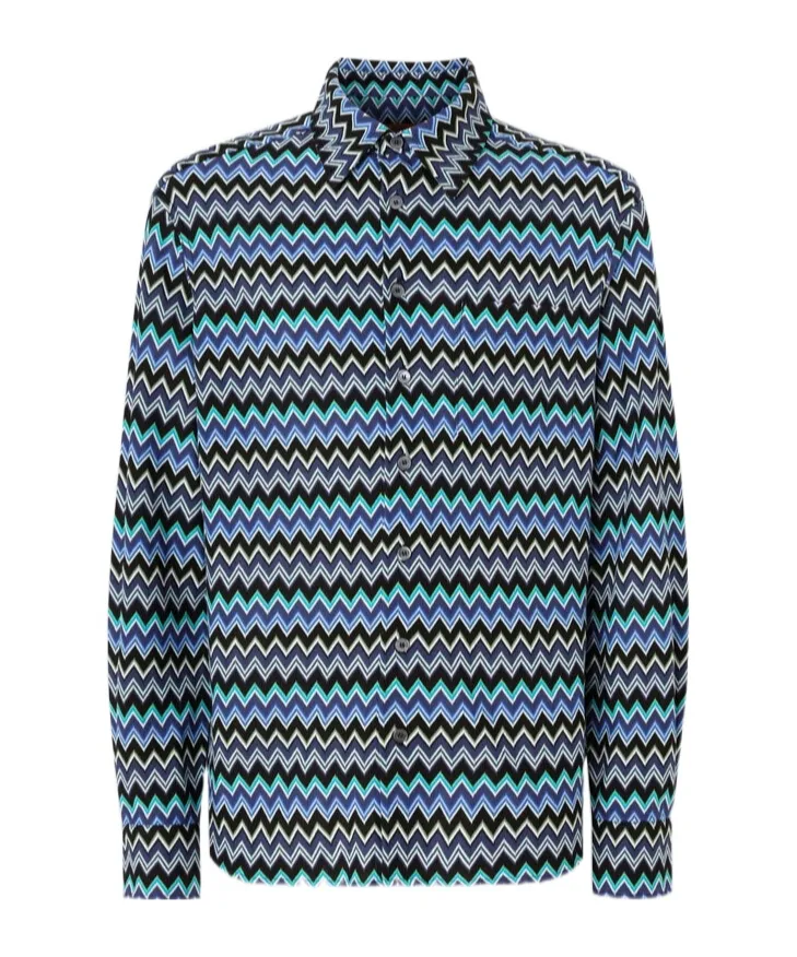 Zig Zag Printed Long-Sleeved Shirt