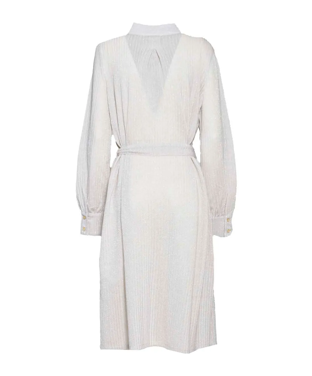 Belted Long-Sleeved Midi Dress