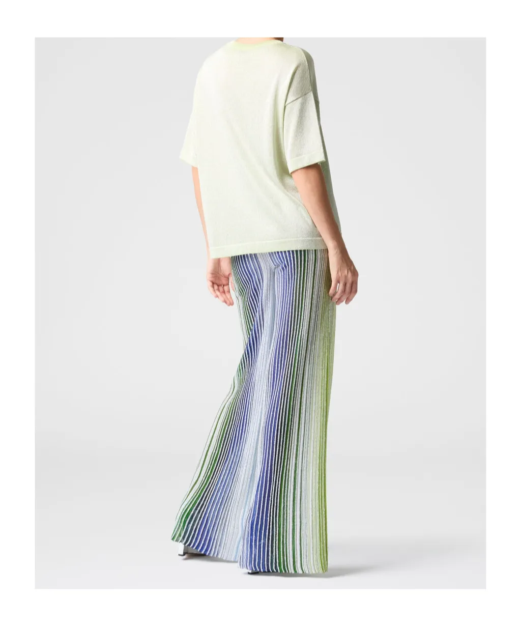 Partialized Sequined Striped Palazzo Trousers