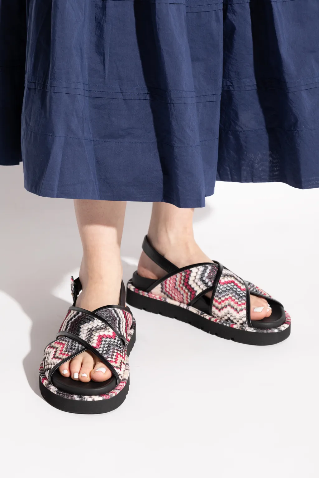 Zigzag Slingback Sandals