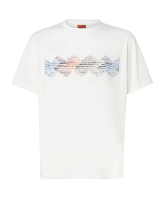 Gradient Zig Zag Insert Crewneck T-Shirt