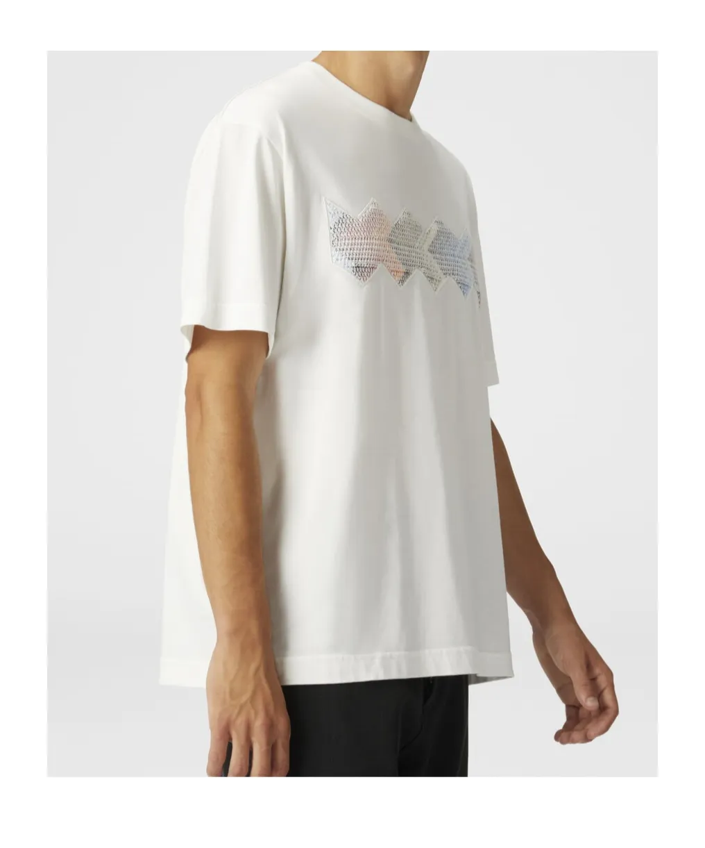 Gradient Zig Zag Insert Crewneck T-Shirt
