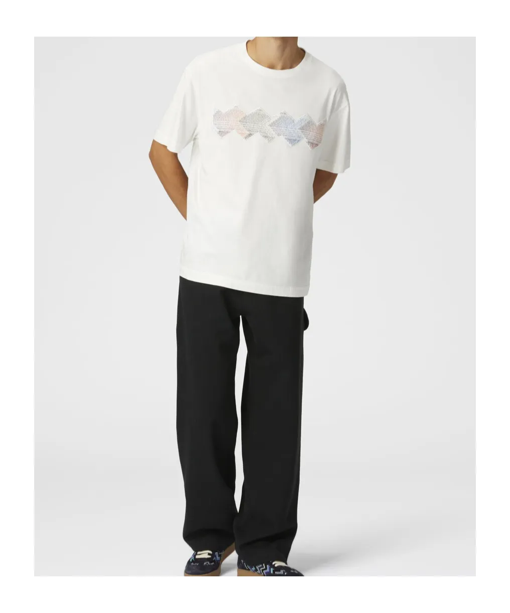 Gradient Zig Zag Insert Crewneck T-Shirt