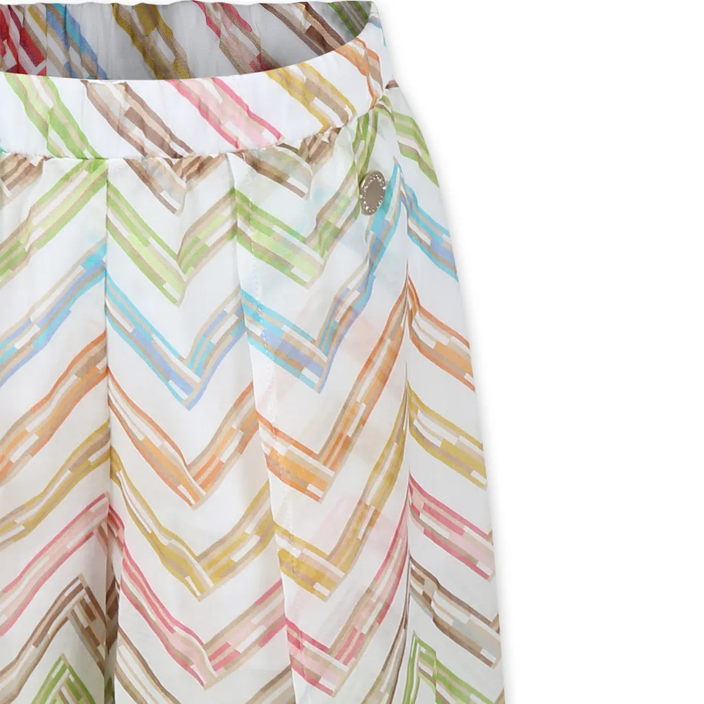 Zigzag-Print Layered Trousers