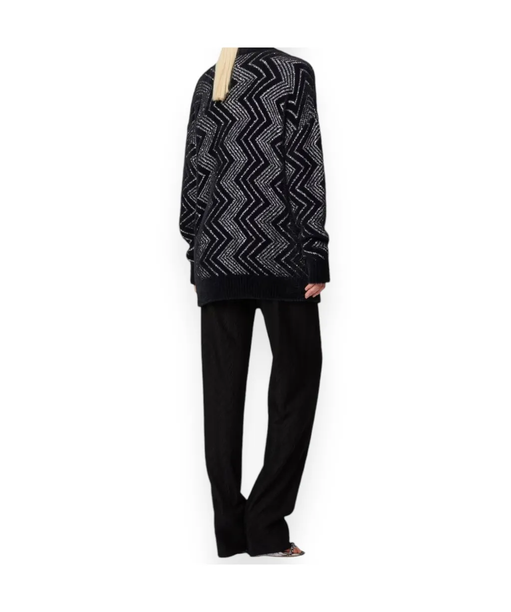 Oversized Zig Zag Cardigan