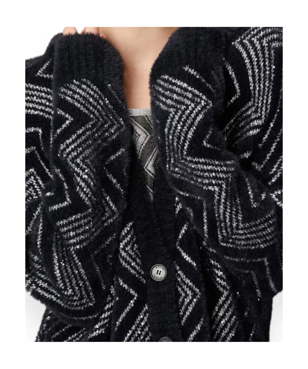 Oversized Zig Zag Cardigan