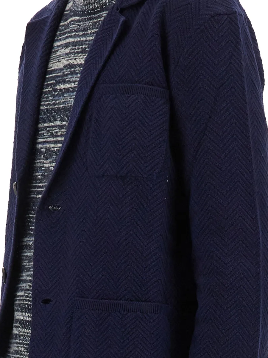 Intarsia-Knit Striped Crewneck Jumper