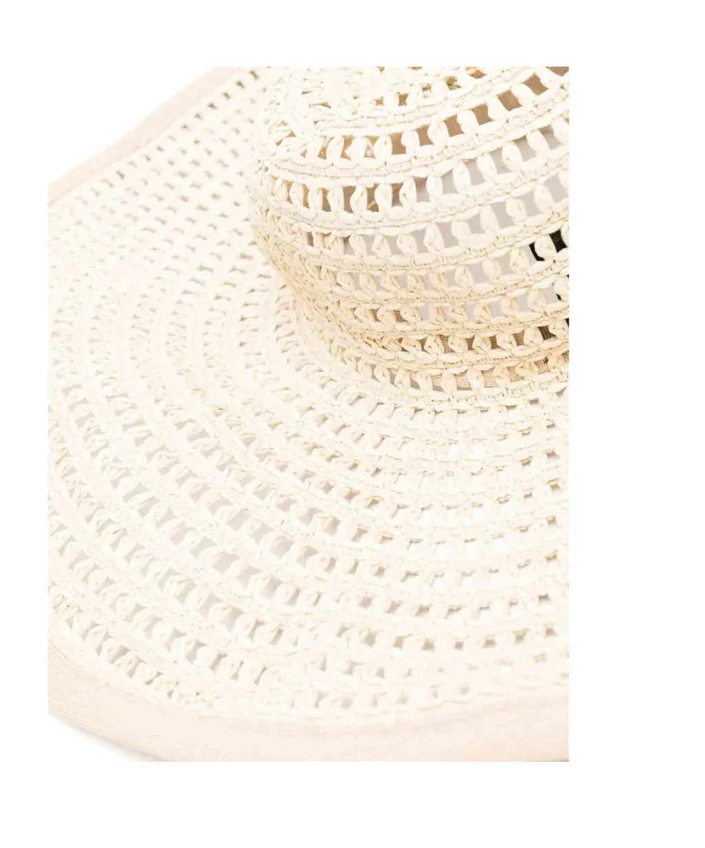 Interwoven Sun Hat With Scarf Detail