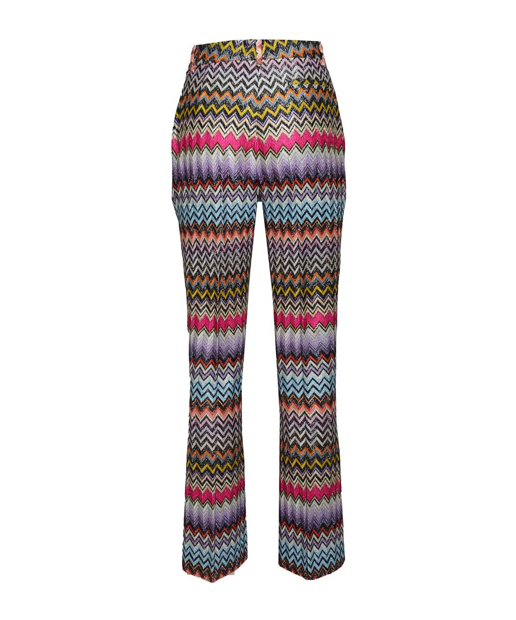 Zigzag Printed Pleated Trousers