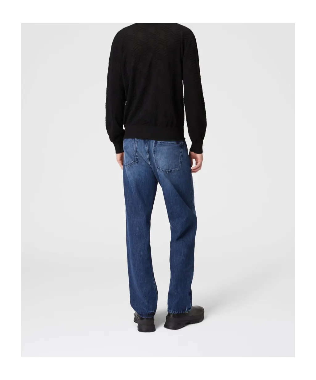 Tone-On-Tone Chevron Turtleneck Pullover