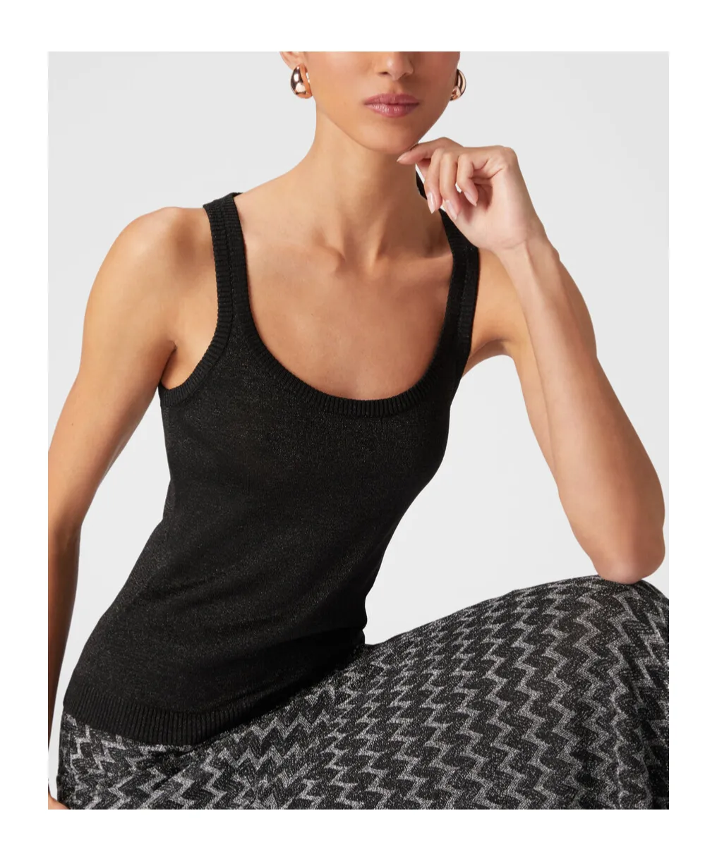 Glitter-Effect Tank Top