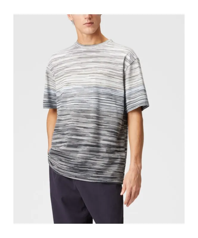 Short Sleeved Striped Crewneck T-Shirt