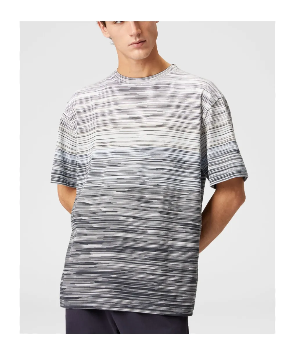 Short Sleeved Striped Crewneck T-Shirt