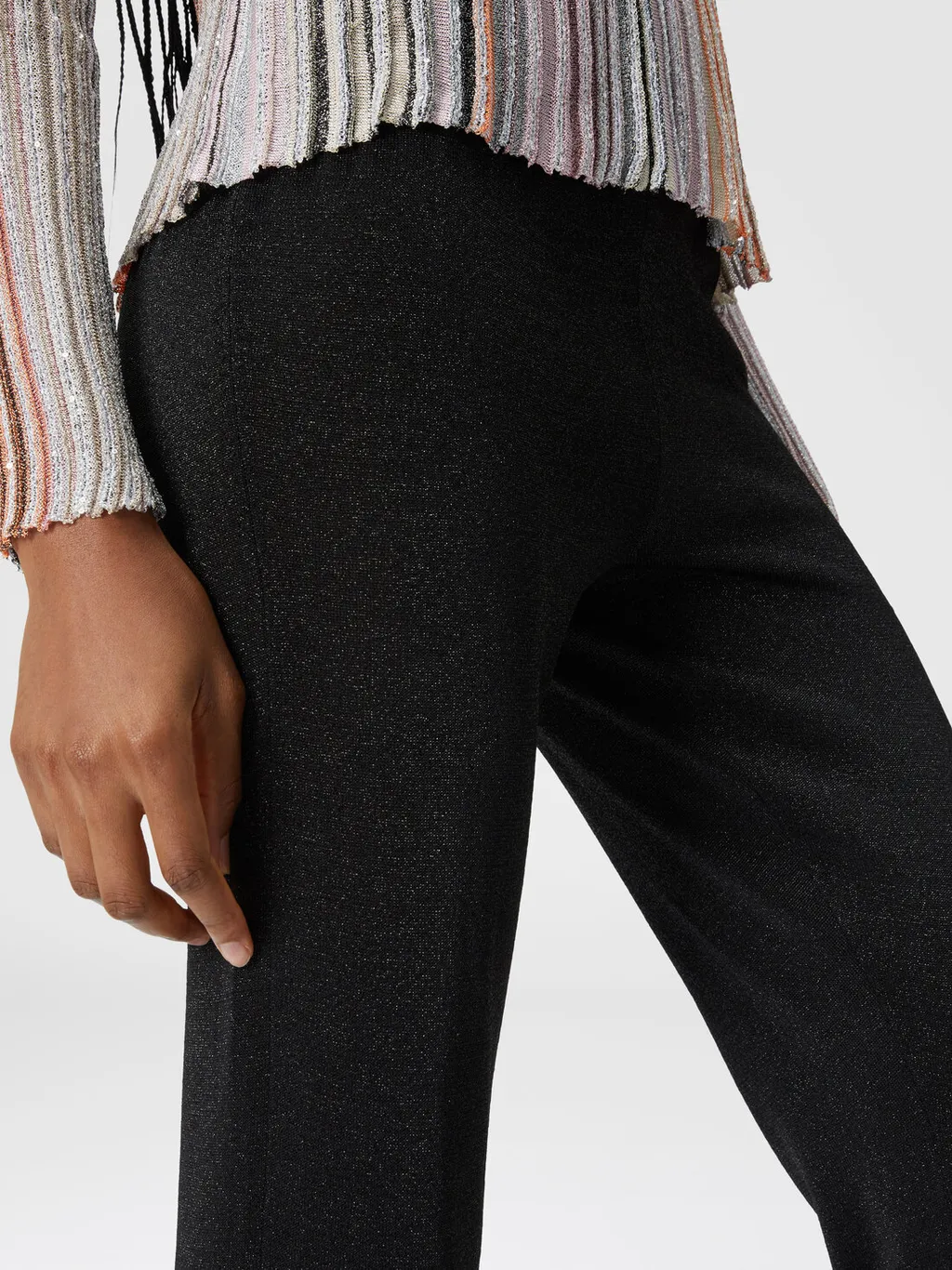 Glitter-Detail Straight Trousers
