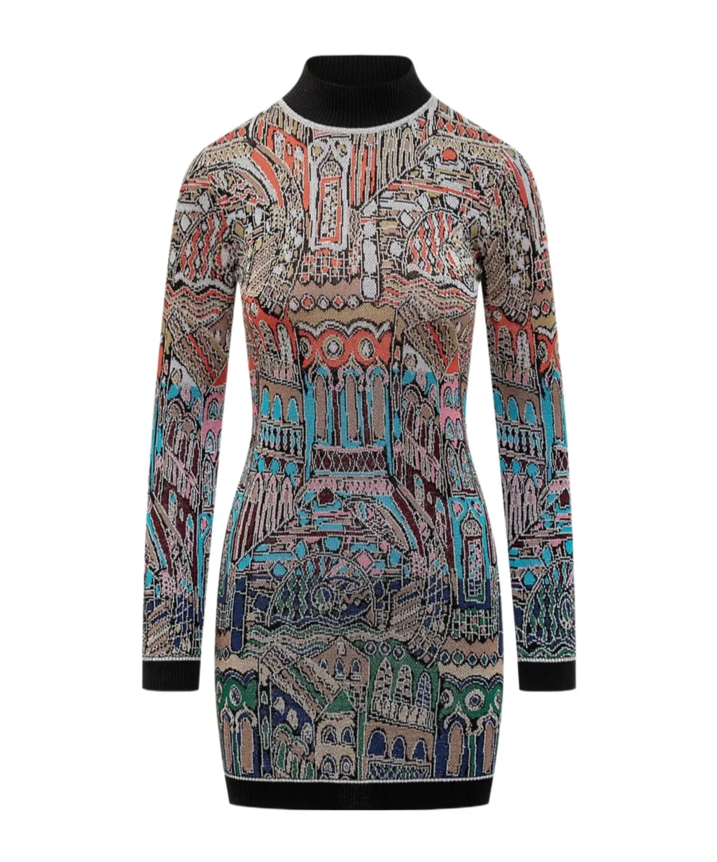 Jacquard Knitted Jumper Dress