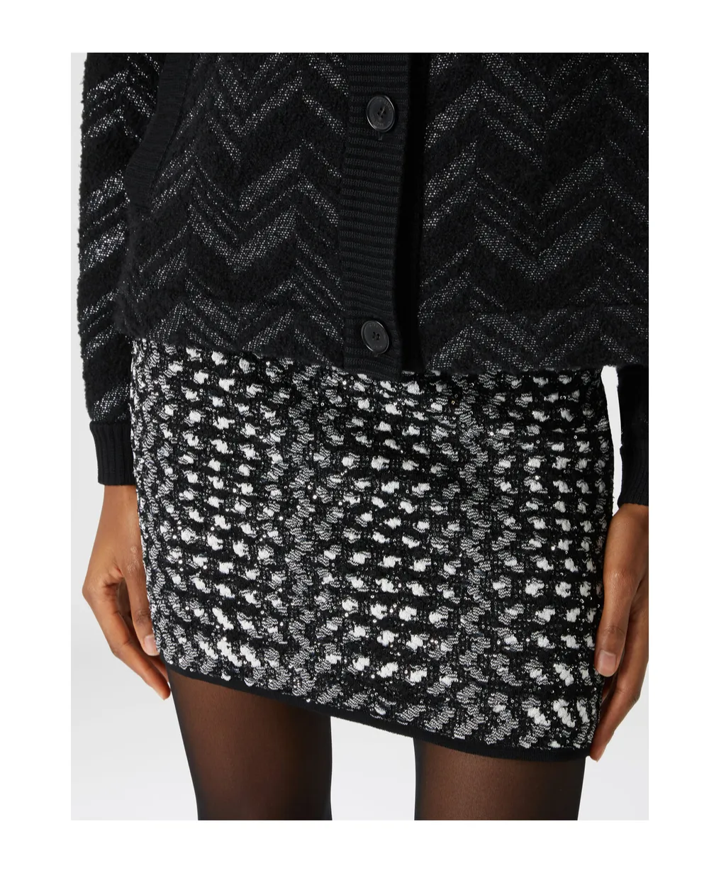 Embellished Zigzag Mini Skirt