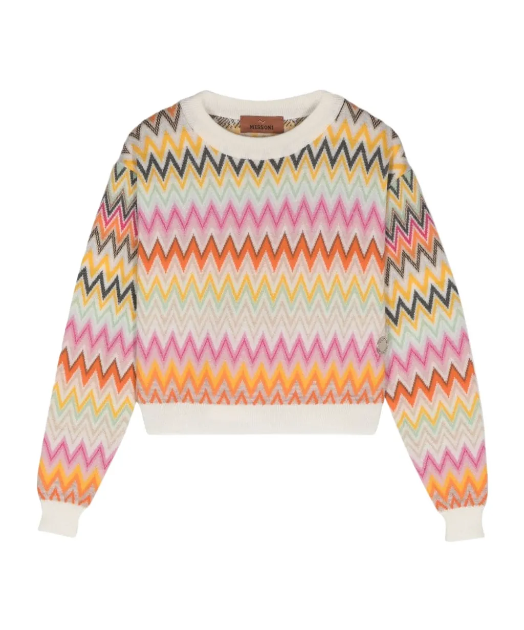 Zigzag Jacquard Crewneck Jumper